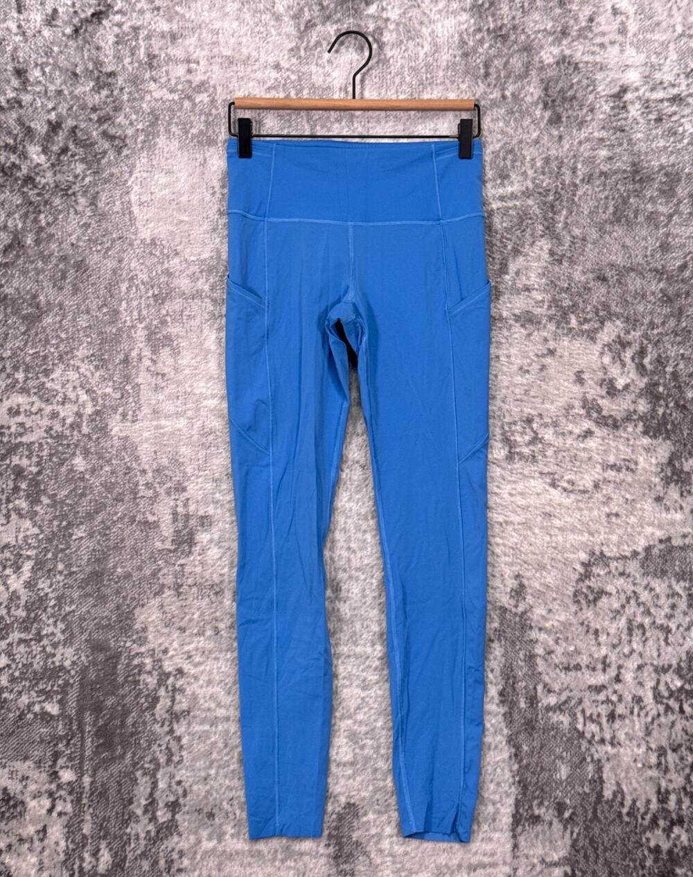 Lululemon Fast Free 7/8 Tight Size 6 Womens Blue 27" Non Reflective Nulux